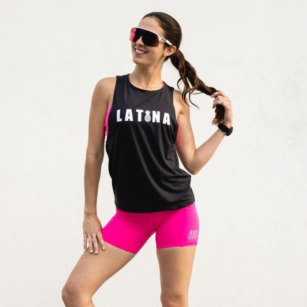 Tres Piñas Black Latina Pineapple Graphic Tank Top L Athleisure Gym Streetwear
